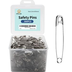 2.2 Inch Safety Pins Assorted, Bulk Large Safety Pins for Clothes (2.2 inch 300PCS)