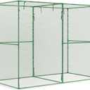 BPS Crop Cages for Garden Plant, 8x4x6 Ft Plant Netting Protection Tent with Zippered Door for Plants, Raised Garden Bed Cover with Frame for Vegetables, Fruits and Flowers