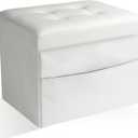 Ottoman Storage Ottoman Foot Rest Stool Foldable Bench with Storage Student Dormitory Bedroom and Entryway 17 X 13 X 13 (Baise)