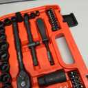 LLNDEI 3/8Drive Impact Socket Set,Standard SAE(5/16 to 3/4-Inch) Metric Size(8-22mm), 95 Piece, CR-V Steel Deep&Shallow Kit, Adapters, Ratchet Handle, Screwdriver Bit Set, Spark Plug Socket, 6 Point