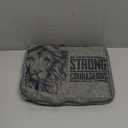 Christian Art Gifts Value Poly-Canvas Bible Cover for Men & Women: Strong & Courageous Bold Lion - Joshua 1:9 Inspirational Scripture w/Pocket, Sleeves, Pen Loops to Organize Accessories, Gray, Large