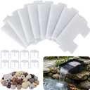 Adnee 17 Pcs Pond Waterfall Spillway Filter Media, 8 Inch Waterfall Box Filter Pad with Bracket and Ceramic Rings, Reusable Pond Filter Replacement Mat to Maintain Water Quality, No Spillway Included