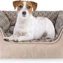 JOEJOY Rectangle Dog Bed for Large Medium Small Dogs Machine Washable Sleeping Dog Sofa Bed Non-Slip Bottom Breathable Soft Puppy Bed Durable Orthopedic Calming Pet Cuddler, Multiple Size, Beige