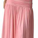 Milumia Women's 2 Piece Outfit Ruched Bandeau Crop Top and Pleated Mesh Long Skirt Set L