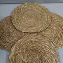 Eco-Crave Natural Round Jute Rope Placemats Set of 4, 100% Handmade 13 Inch Woven Place Mats, Multipack Boho Farmhouse Rustic Wicker Table Mats for Jute Rope Braided Chargers, Dining, Dinner Plates