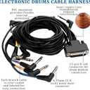 Cable Harness Snake Loom Replacement and Mono 1/4'' to 3.5 mm adapter Compatible with Alesis Nitro Mesh Electronic Drum Set Module Surge Command Forge Turbo Crimson DM7X RCA Connector Type Hi-Hat