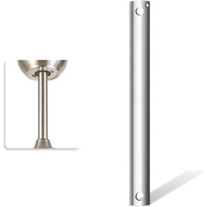 24 Inch Ceiling Fan Downrod with Extension Cord, 2-Foot Brushed Nickel Ceiling Fan Extension Rod, 1-Inch OD, ceiling fan downrods for Various Fans (Nickel, Not Threaded)