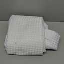 Barossa Design Waffle Weave Fabric Shower Curtain Hotel Spa Luxury - White Heavyweight Curtains for Bathroom with Cloth Pique Pattern, Water Repellent, 71 x 72 Inches Shower Decorative Pure White
