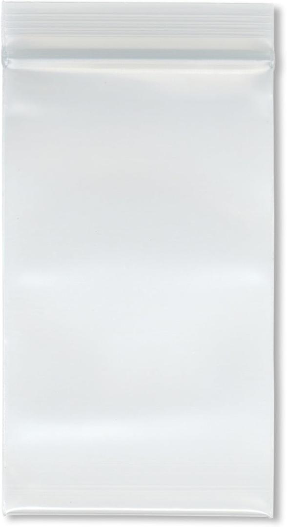 Plymor 3" x 5" (Case of 1,000), 8 Mil Extra Thick Heavy Duty Zipper Reclosable Plastic Bags