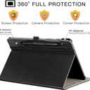 ZtotopCases for Samsung Galaxy Tab S10 Plus Case 2024/ S9 Plus/ S9 FE Plus 5G 12.4 Inch 2023, Premium PU Leather Cover with Hand Strap/Front Pocket/S Pen Holder for Tablet S10+/S9+/S9 FE+, Black