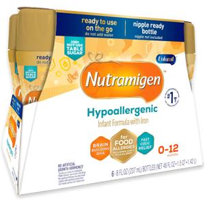 Enfamil Nutramigen Baby Formula, Hypoallergenic and Lactose Free Formula with Enflora LGG, Fast Relief from Severe Crying and Colic, Ready to Use Bottle, 8 Fl Oz (6 Count), BB Date 08/01/2026 