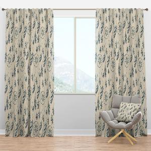 Blackout Curtains 'Pattern with Indian-American Dream Catcher' Curtains for Bedroom, Curtains for Living Room, Curtains & Drapes - Thermal Insulated -Single Panel -52x90