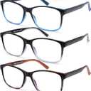 5 Pack Blue Light Blocking Reading Glasses for Men Spring Hinge Fashion Large Wide Computer Readers for Men Eyeglasses, Mix Color 3.75 x