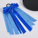 2 x Velvet Elastic Hair Tie 11 Inch Long Velvet Ribbon Bowknot Headwear Fall Winter Ponytail Hair Accessories for Women Girls, Blue