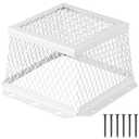 Pasimy 1 Pc 7" l x 7" W x 5" H White Stainless Steel Universal Vent guard, Easy Installation outside dryer vent cover Hood-style Kitchen Bathroom Exhaust Vents Cover