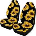 Car Front Seat Covers, Universal Sunflower PrintingCar Seat Protector Seat Cushion Full Cover Fit Most Car,Truck,SUV,Van (Sunflower-2PC)