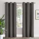 YoungsTex Grey Blackout Curtains for Bedroom 84 Inches Long - Thermal Insulated with Grommet Room Darkening Window Drapes for Living Room, 2 Panels, 42 x 84 Inch