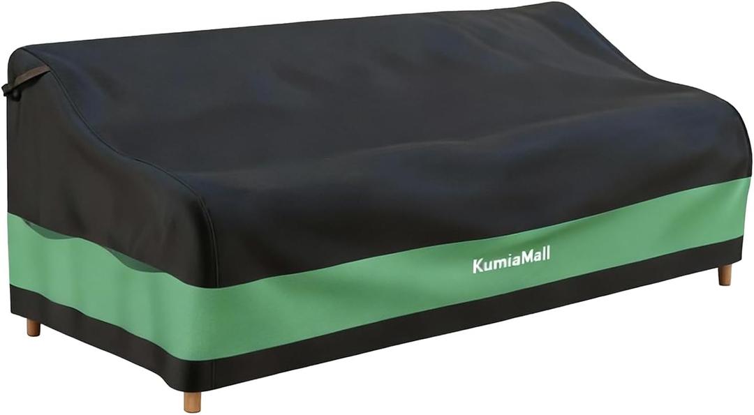 Outdoor Heavy Duty Sofa Cover, Waterproof Patio Couch Cover, 93" W x 40" D x 35" H, Tear-Resistant and UV-Resistant Lawn Furniture Sofa Covers Black & Green