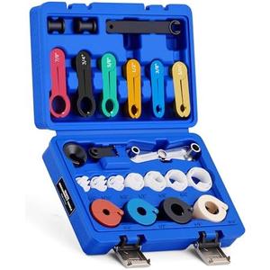 Orion Motor Tech Master Quick Disconnect Tool Set, 25pc Line Disconnect Tool Kit for A/C Fuel & Transmission Systems, Fuel Line Disconnect Tools for Mechanics Compatible with Ford Chevy GM More, Blue
