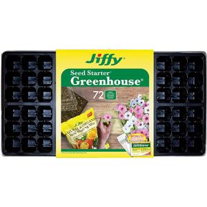 Jiffy Seed Starting Greenhouse with 72 Biodegradable 36mm Peat Pellets and Bonus SUPERthrive Sample + Plant Markers (T72HST14)