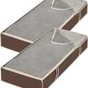Whitmor Zippered Underbed Bags Java Set of 2 Pieces