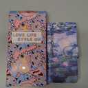 Toycamp for iPhone 12/12 Pro Wallet Case with Wrist Strap - Leather Flip Folio Phone Case with RFID Blocking 4 Card Holder for Apple for iPhone 12/12 Pro Funda Cute Aesthetic for Women, Water Lily