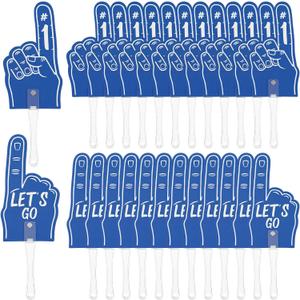 Geetery Cheerleading Handheld Fans Sports Hand Finger We're Number 1 Plastic Round Handheld Fans Bulk for Sports Themed Party Supplies