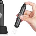 IKAPE Retractable Coffee WDT Tool, One-Press Release Espresso Stirrer Distribution Tool, 0.4mm 8 Adjustable Needles, Even Coffee Grounds Distribution with Stand & Extra Needles