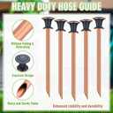 Tandefio 5 Pcs Garden Hose Guide Stake 17 Inch Heavy Duty Decorative Metal Water Hose Guide Stake for Garden, Lawn, Plants and Flower Beds