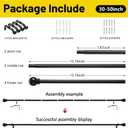 2 Pack Black Curtain Rods for Windows 28 to 48 inch, 5/8 inch Small Cafe Window Curtain Rods, Short Drapery Rod for Bedroom Kitchen (Size30-50 Inch, Matte Black)