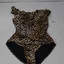 DKNY Women's Ruffle V-Neck One Piece Swimsuit with Tummy Control (Large, Jaguar)