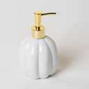 123Arts Pumpkin Soap Dispenser Lotion Bottle Ceramic Liquid Dispenser,350ml (White)