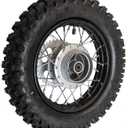 10" Rear Wheel Rim Tire Assembly 12mm Bearing for 50cc 70cc 90cc 110cc Dirt Pit Pro Trail Bike CRF50 DRZ70 PW50 BBR50 TTR50 DRZ50 SSR 3.00-10 80/100-10 1.4x10 (Tire 3.00-10 No Drum Brake)