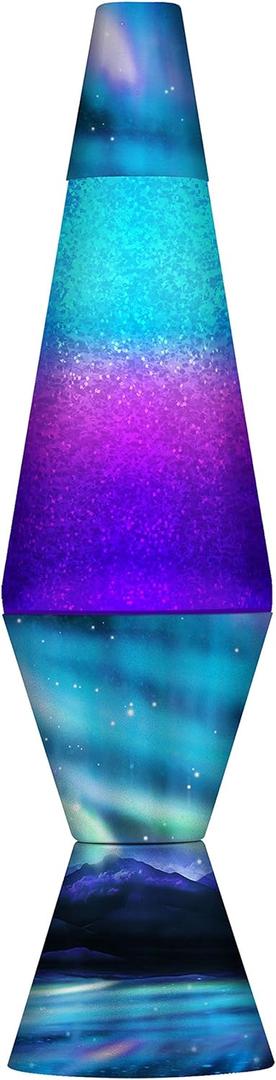 Lamp 2160 LVA2160 Colormax Northern Lights, 14.5-inches, Glitter with Clear Liquid and Decal Base