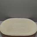 23.43"x16.9" Huge Cat Scratcher Bowl Heavy-Duty White Cardboard Cat Scratcher Bed - Durable Oval Scratching Pad & Lounge Bed with Bonus Mini Scratching Board(White)