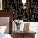 2 x Peel and Stick Wallpaper Black and Gold Wallpaper Dark Floral Contact Paper for Cabinets Bedroom Bathroom Vintage Wall Paper Removable Self Adhesive Shelf Liner Room Decor Vinyl 78"x17.3"