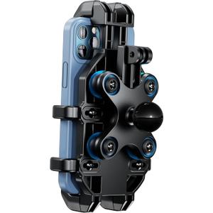 BRCOVAN 1'' Ball Phone Mount Holder with Vibration Dampener, Compatible with RAM Mounts B Size Double Socket Arm, Adjustable Heavy Duty for Bike Motorcycle Scooter ATV UTV, Fit 5.4-6.9'' Cellphone