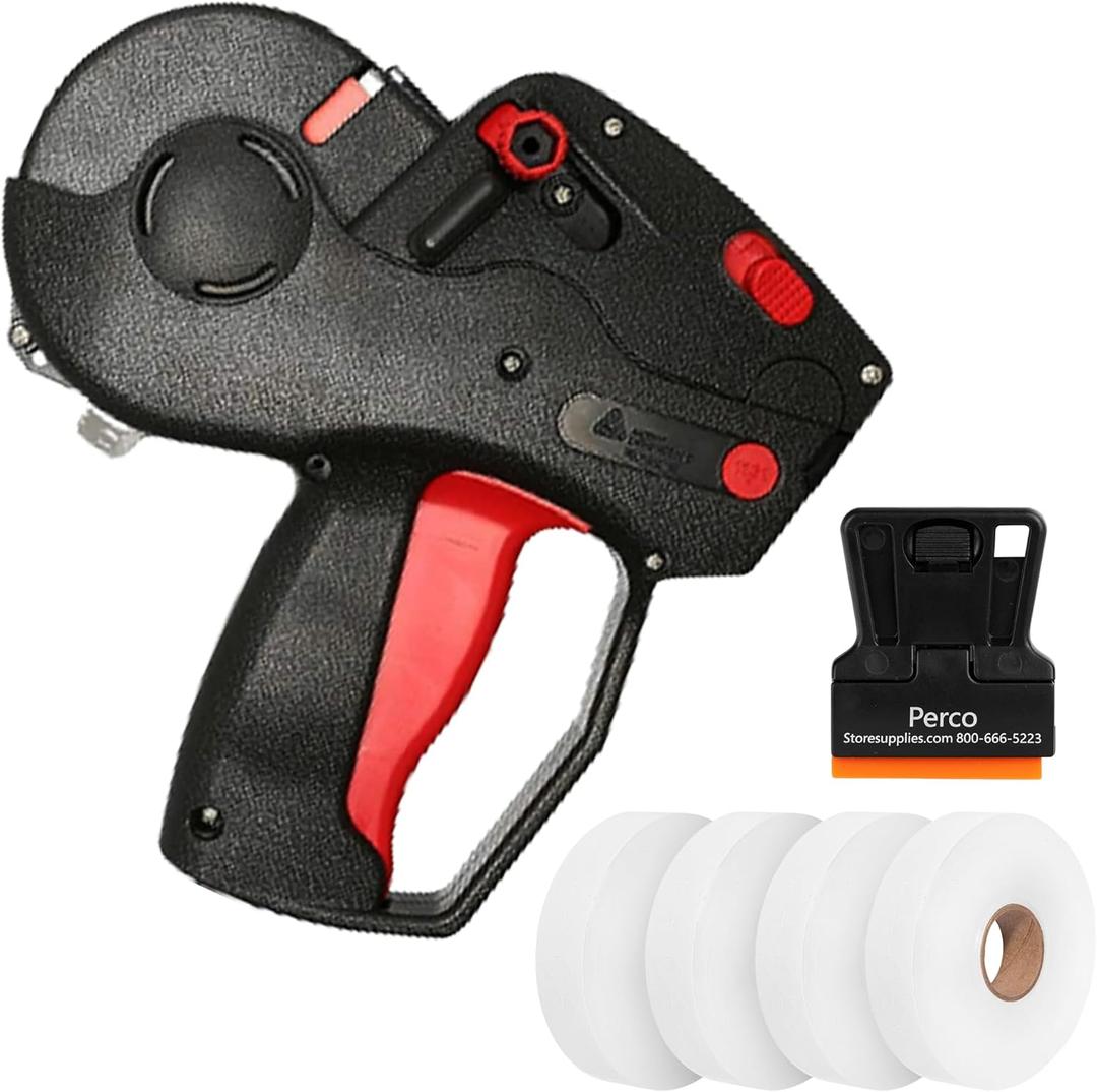 Perco Monarch 1131 Pricing Gun with Labels Starter Kit: Includes Price Gun, 10,000 White Pricing Labels and Preloaded Inker