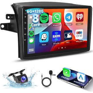 [6G+128G] 8-Core Car Radio for Toyota Sienna 2004-2010 Android Car Stereo with Bluetooth GPS,Hodozzy 9 Inch Touch Screen with Wireless Carplay Android Auto,WiFi USB,DSP,FM RDS