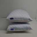 Cooling Pillows Queen Size Set of 2, Memory Foam Pillows with Zipper, Adjustable Firmness for Sleeping Cool Cold Pillow to Hot, Side, Back and Stomach Sleepers, 2 Pack, 20x30 inches (Cooling Blue Cover)