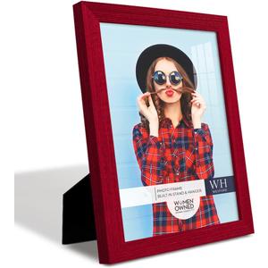 Renditions Gallery 8x10 inch Picture Frame Modern Style Wood Pattern and High Definition Glass Ready for Wall and Tabletop Photo Display, Red Frame