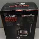 Mueller 12-Cup Drip Coffee Maker - Borosilicate Carafe, Auto-Off, Reusable Filter, Anti-Drip, Keep-Warm Function, Clear Water Level Window Coffee Machine, Kitchen Essentials & Accessories (Black)