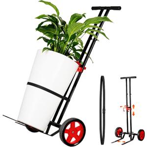 Garden Plant Dolly Cart with Wheels, Heavy Duty Plant Caddy with Adjustable Grabbing Arm, Potted Plant Mover with Suction Cups & Secure Strap, Indoor and Outdoor Gardening Cart Plant Pot Lifter