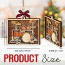 2 x Christmas Drum Ornament 2025 - Wooden Drum Set Ornaments for Christmas Tree - Drummer Gifts for Men, Women, Unique Musical Instruments Gifts for Drummers, Band, Musicians, Friends