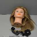 TopDirect 80% Mannequin Head Human Hair,26"Real Hair Cosmetology Mannequin Manikin Head Hair Braiding Hairdressing Practice Training Doll Head Styling with Clamp Holder and Tools(Ash Brown)