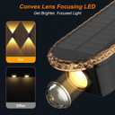Ellasay Solar Fence Lights Outdoor: 6-Pack Solar Powered Wall Lights Up and Down Waterproof IP65-3 Color Brighter LED Focus Lens SolarLights Dusk to Dawn 12h for Patio/Backyard/Porch/Railing
