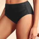Daci Full Coverage Bikini Bottoms - Mid Rise Bathing Suit Bottoms for Women Tummy Control Swimsuit Bottom, L