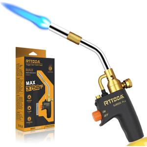 High Intensity Propane Torch Head Adjustable, GJ-8000pro Trigger Start Map/Mapp Gas Torch Kit with Self Ignition,Pencil Flame Welding Torch Fuel by MAPP, MAP/PROCSA Certified)