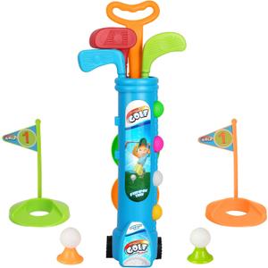 Liberry Kids Golf Clubs Set, Golf Toy with 1 Golf Cart, 3 Golf Clubs, 2 Practice Holes, 2 Golf Tees & 6 Balls, Indoor Outdoor Sports Toy Gift for Boys Girls Ages 1 2 3 4 5