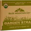 Blue Mountain Hay Organic Garden Straw (5 lb) - Natural Mulch for Gardening, Flower Beds & Landscaping, New Lawn Grass Seeding, Compost, Raised Garden Bed, Cat Grass & Grass Seed